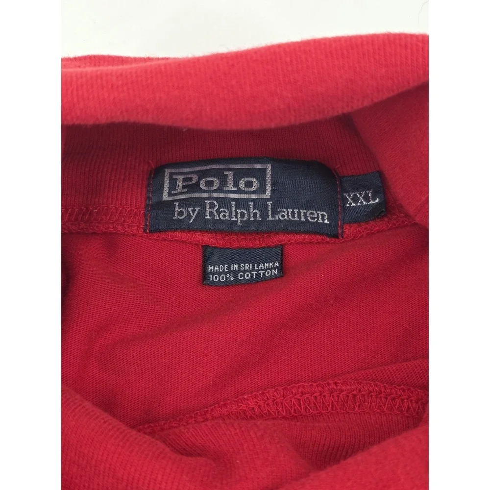 Polo Ralph Lauren Mens XXL Red Cotton Turtleneck Long Sleeve Pony Logo Sweater